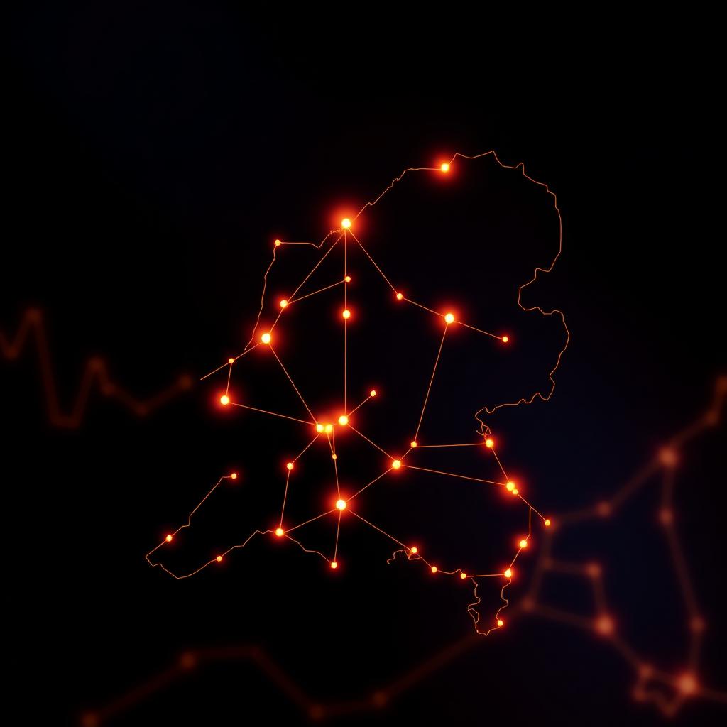 Stilistische kaart van Nederland met oranje datapunten die de geografische spreiding van online casinospelers in juni 2026 weergeven